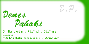 denes pahoki business card